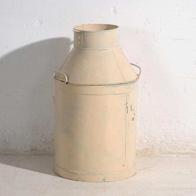 Vintage Painted Tin Milk Cans, Poland, 1950, Set of 2 For Sale - Image 5 of 9