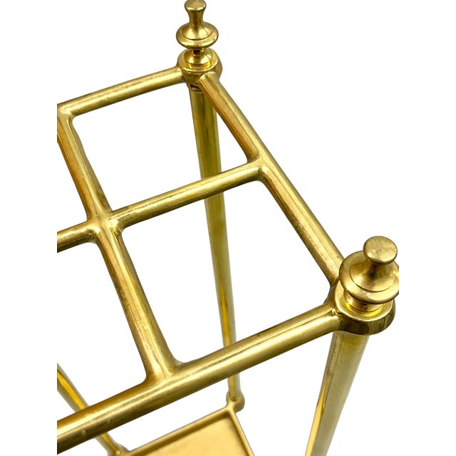 Vintage Traditional English Country House Style Brass Umbrella or Stick Stand For Sale - Image 13 of 16