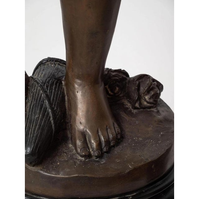 Large Bronze Statue of Cupids Carrying a Torch For Sale - Image 10 of 18