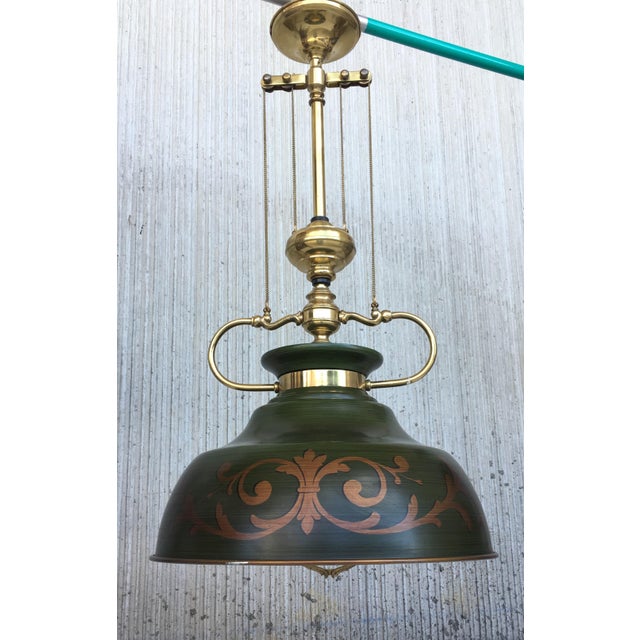 Original 1960s Adjustable Height Scandinavian Hanging Light Made in Italy For Sale - Image 4 of 12