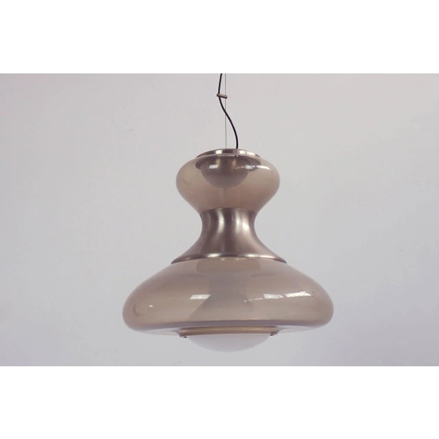 Space Age Italian Double Glass Clepsydra Pendant Lamp from Mazzega, 1960s, in Good conditions. Designed 1960 to 1969 This...