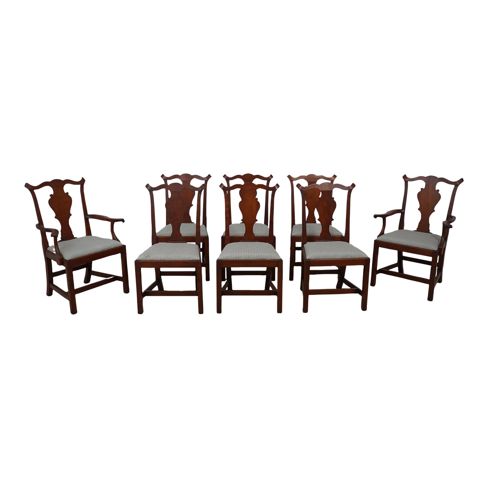 Set of 8 Eldred Wheeler Cherry Chippendale Dining Room Chairs Chairish