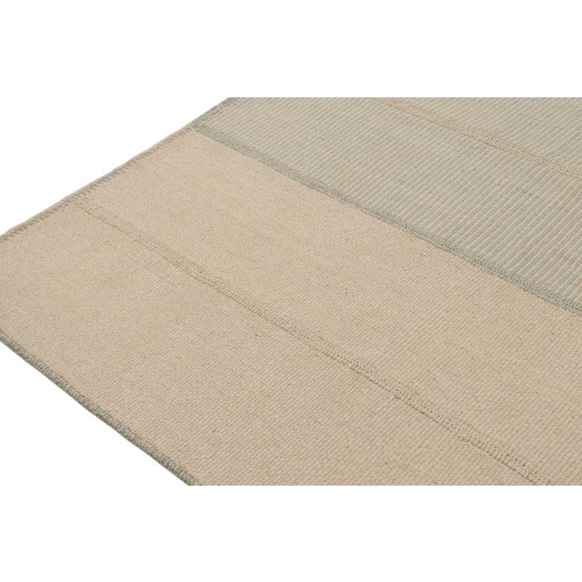 2010s Rug & Kilim’s Contemporary Kilim in Blue & Beige For Sale - Image 5 of 7