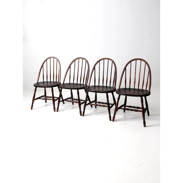 Antique Windsor Dining Chairs Set of 4 For Sale - Image 4 of 13