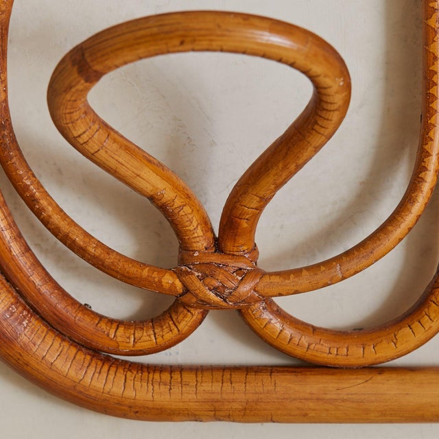 Wood Italian Bamboo Mounted Coat Rack Attribute to Franca Helg & Franco Albini, 1960s For Sale - Image 7 of 8