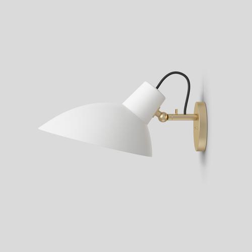 Vv cinquanta wall design by vittoriano viganò this version is with white lacquered reflector and brass mount. The vv...