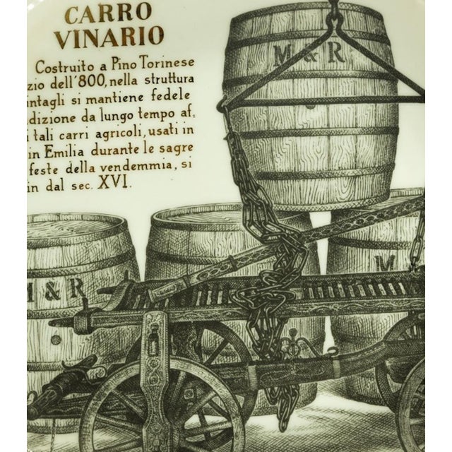 Carro Vinario Plate by Piero Fornasetti for Martini & Rossi, 1960s For Sale - Image 4 of 5