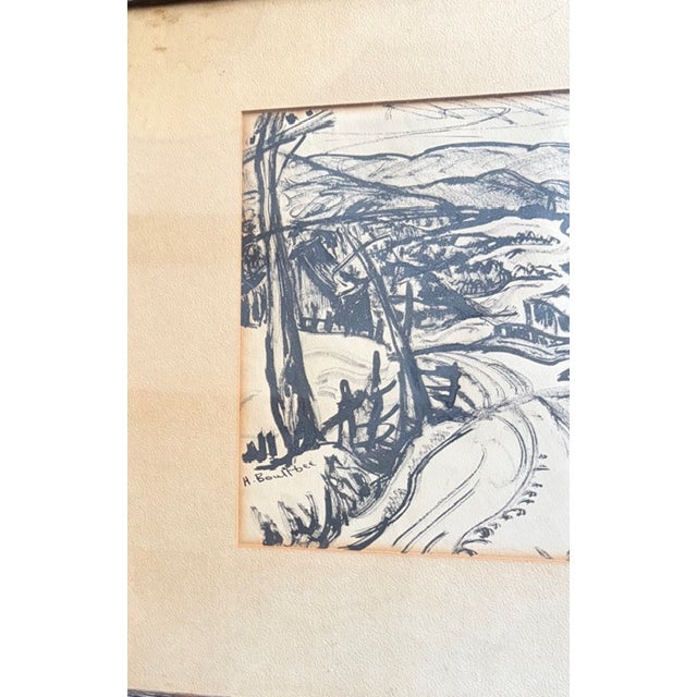 Original Early Mid Century Landscape Ink Drawings by Listed Artist Hesill Boultbee - Signed For Sale - Image 13 of 17