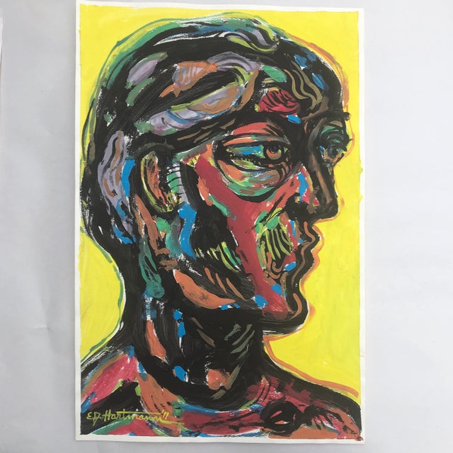 2010s Original Contemporary Abstract Pop Art Portrait Painting Signed For Sale - Image 5 of 5