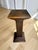Brown Vintage Dark-Stained Pencil-Reed Rattan Pedestal / Plant Stand / Drink Table For Sale - Image 8 of 9