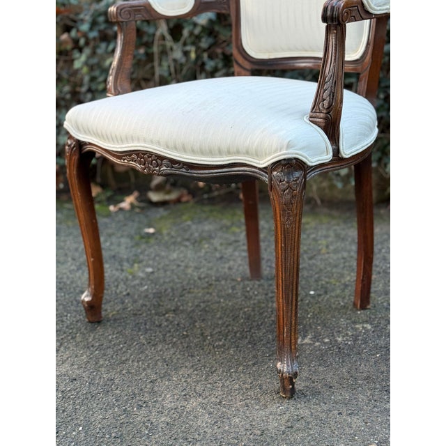Late 20th Century French Louis XV Fauteuil Armchairs - A Pair For Sale - Image 11 of 12