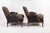 Wood Ralph Lauren Wool and Leather on Vintage Accent Chairs Set For Sale - Image 7 of 15