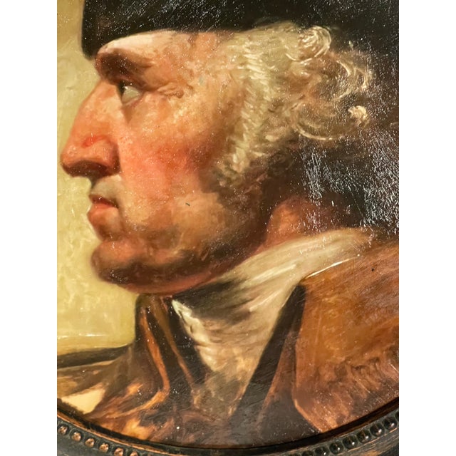 1960s Hand-Textured George Washington Reproduction Print in Vintage Federal-Style Eagle Frame For Sale - Image 5 of 12