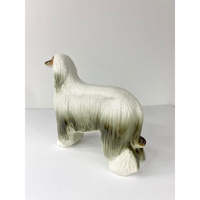 20th Century Glazed Afghan Hound Dog Statue Chairish