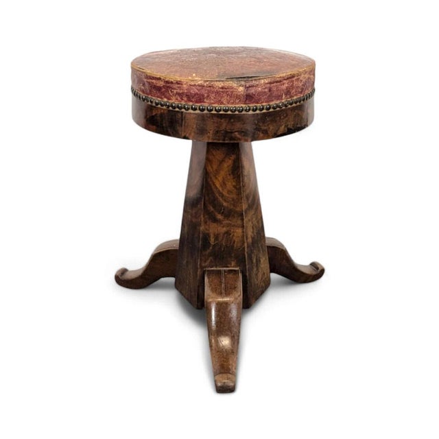 Piano Stool in Mahogany Veneer For Sale - Image 6 of 6