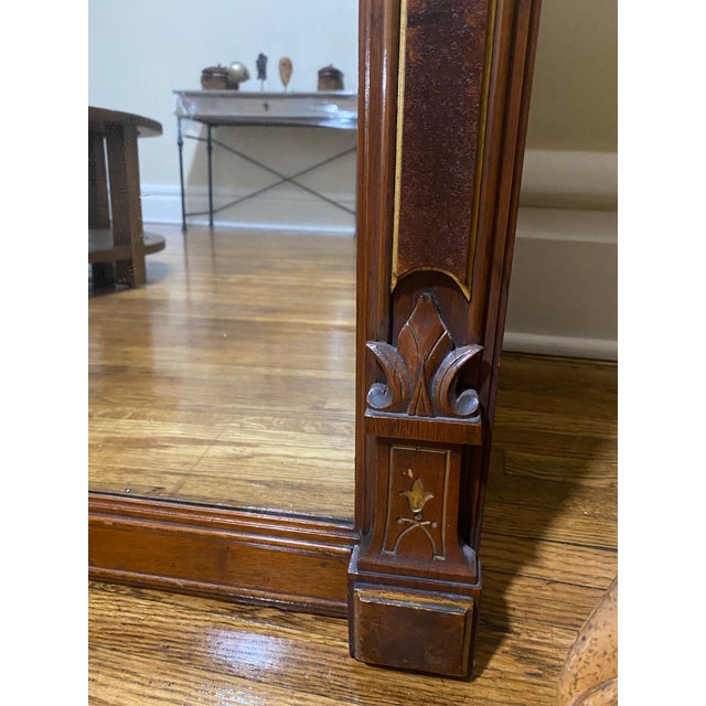 Antique 59" Eastlake Victorian Carved Walnut Pier Mirror For Sale In Columbus - Image 6 of 7