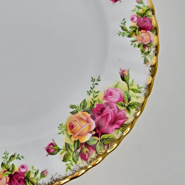 Mid-Century Modern Vintage Mid-Century Modern Royal Albert Old Country Roses Salad Plates-Set of 7 For Sale - Image 3 of 4