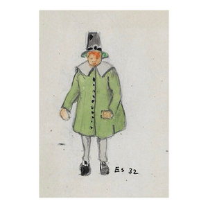 1932 Eunice Starkie Pilgrim Figure Painting