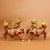 This is a matched pair of vibrant cloisonné enamel Qilin statues, mythical hooved creatures revered in traditional Asian...