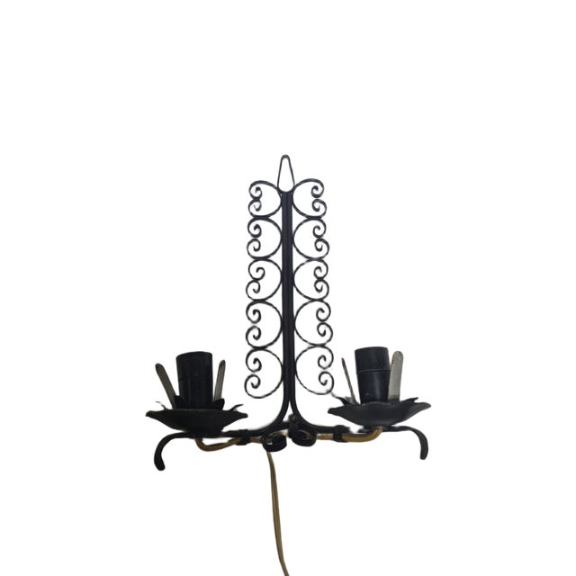 Brutalist 2-Armed Wall Lamps, Poland, 1970s, Set of 2 For Sale - Image 3 of 7