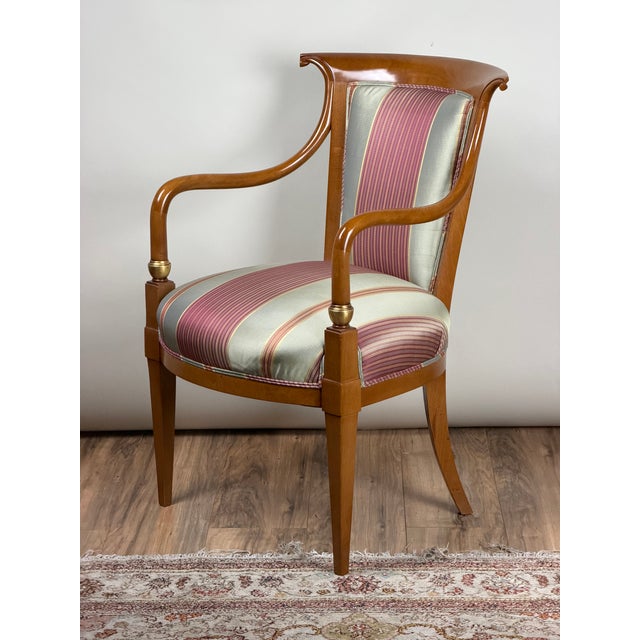 Traditional William Switzer French Empire Style Beechwood Armchair For Sale - Image 3 of 9