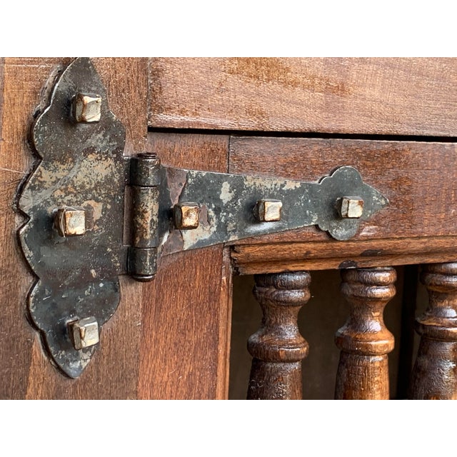 20th Century Catalan Spanish Baroque Carved Oak Tuscan Credenza For Sale - Image 9 of 10