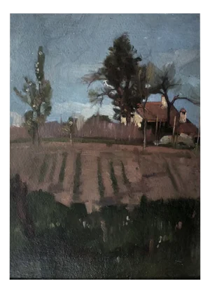 Louis Rheiner, Campagne genevoise, 1906, Oil on Cardboard, Framed