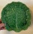 Antique Portuguese majolica pottery green glazed cabbage or lettuce leaf serving dish. Naturalistically molded with...