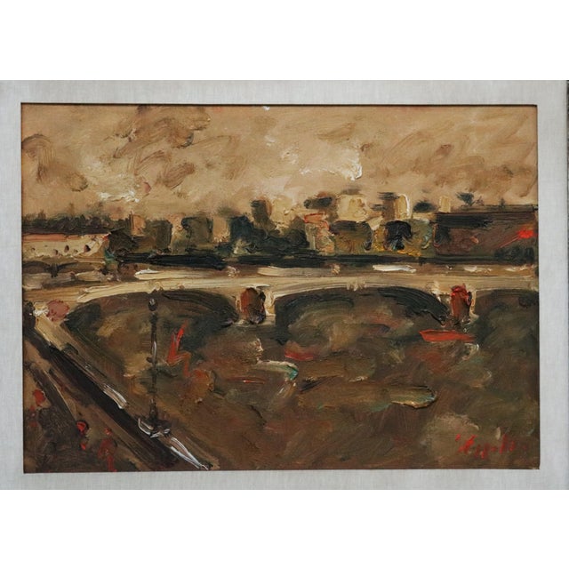 Emanuele Cappello, Bridge Over the Tiber, 1970s, Oil Painting on Canvas, Framed For Sale - Image 10 of 13