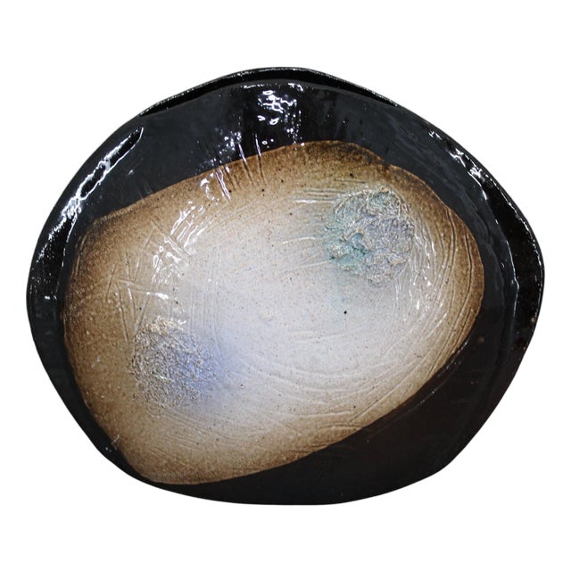 Brutalist Ceramic Art Vase, Czechoslovakia, 1970s For Sale