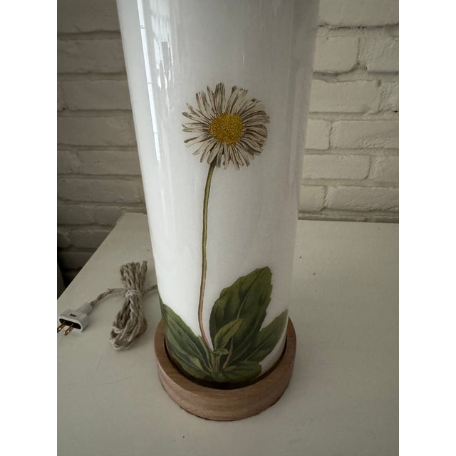 2020s Charming Daisy Botanical Decoupage Lamp For Sale - Image 5 of 5