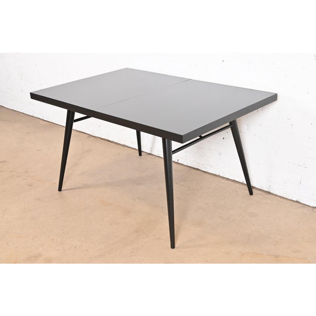 Paul McCobb Planner Group Black Lacquered Extension Dining Table, Newly Refinished For Sale - Image 10 of 12