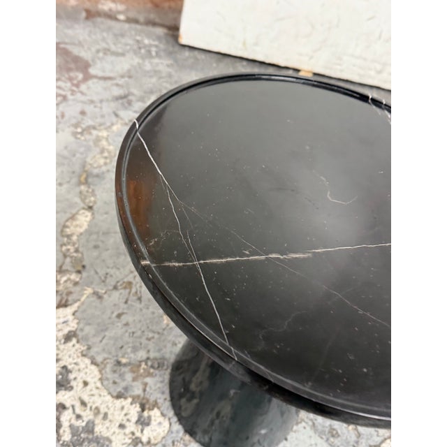 Michael Oren Designs Marquina Marble Pedestal Side Table For Sale - Image 9 of 12