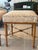 Pair Vintage Faux Bamboo Wood Benches Ottomans Newly Upholstered Quadrille For Sale - Image 4 of 12