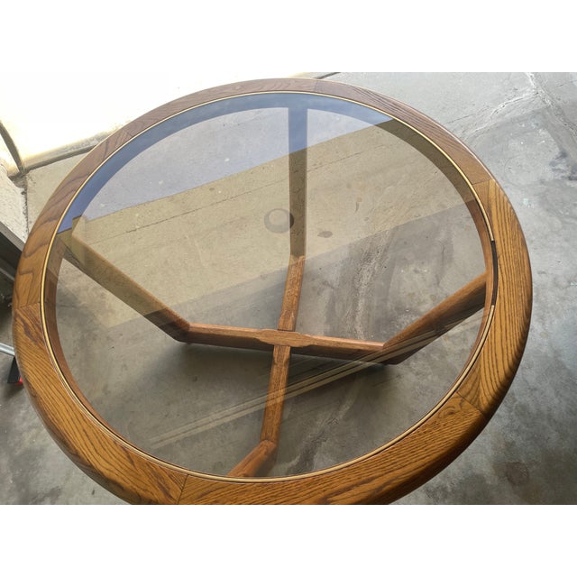 1980s Vintage 46" Circular Dining Table For Sale - Image 5 of 7
