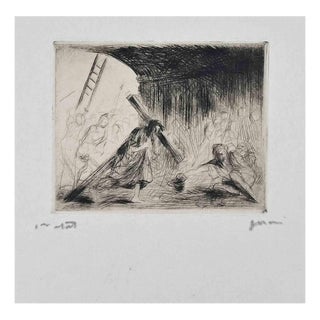 Jean-Louis Forain, Le Christ Portant Sa Croix, Etching, 1910 For Sale