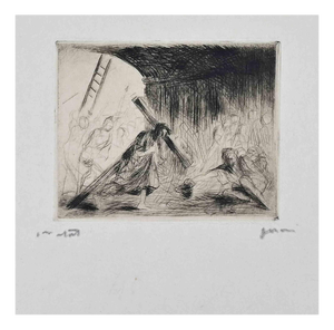 Jean-Louis Forain, Le Christ Portant Sa Croix, Etching, 1910