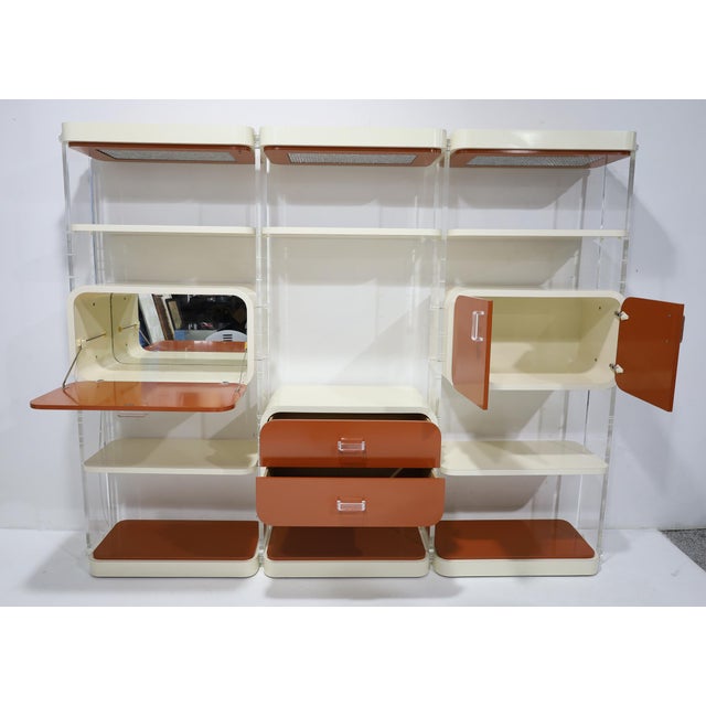 1970s Laminate and Lucite Modular Wall Unit/Etagere/Dry Bar, Milo Baughman Style For Sale - Image 5 of 9