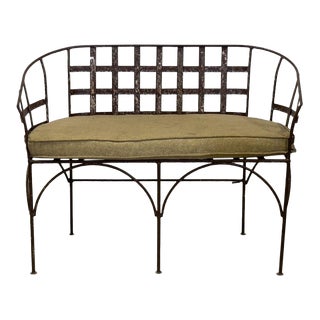 Early 20th Century Metal Garden Loveseat / Bench For Sale
