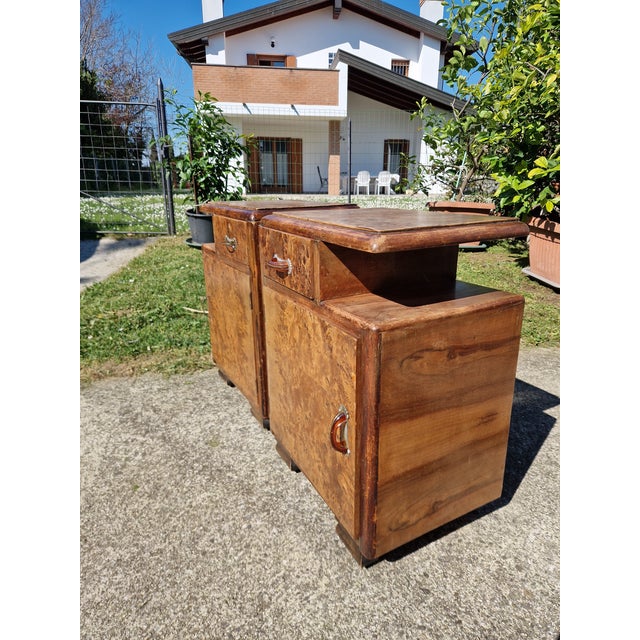 Art Deco Burl Bedside Tables, 1920s, Set of 2 For Sale - Image 13 of 15