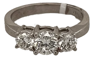 Late 20th Century 18k Three Stone Diamond Ring, Size 6.75