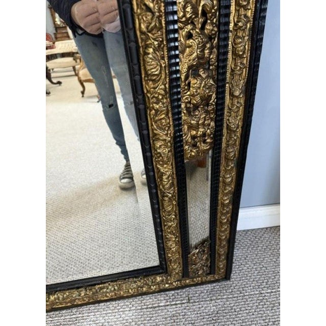 Wood Large Ornate Mirror, 1900s For Sale - Image 7 of 11
