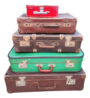 Vintage Art Deco Suitcases, 1930s, Set of 5