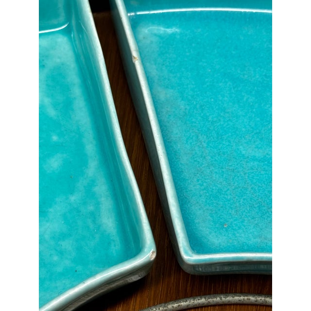 Squire Ceramics and Martin California 1940s Large Wood Lazy Susan 8pc Set 4992b For Sale - Image 18 of 18