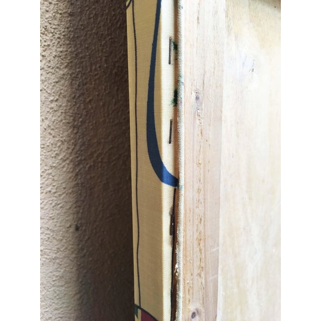 Mid-Century Floral Vinyl Coat Panel with 4 Brass Hooks, 1950s For Sale - Image 11 of 15