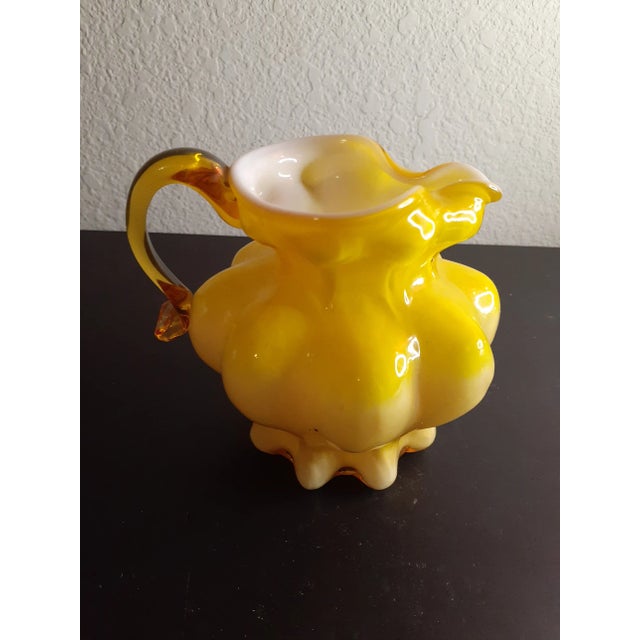 Contemporary Vintage Kanawha Yellow Cased Glass Miniature Pitcher For Sale - Image 3 of 10