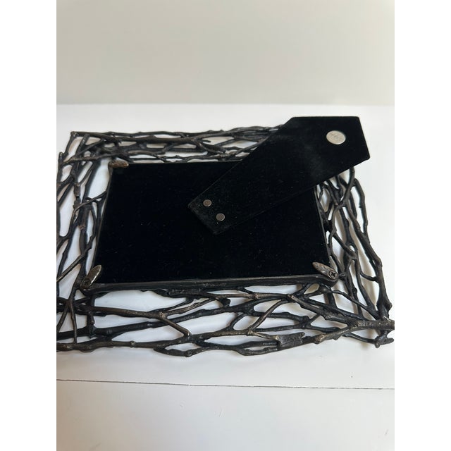 Metal Michael Aram Twig Convertible Picture Frame Oxidized Metal 9.5"x 7.5" Holds 4x6 Photo For Sale - Image 7 of 13