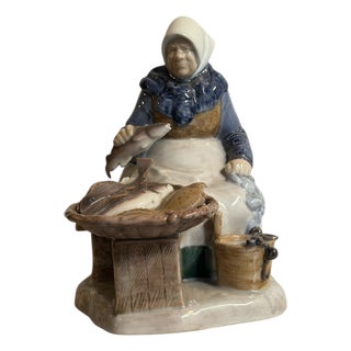 Ceramic Fisherman Figurine from B&G Denmark, 20th Century For Sale