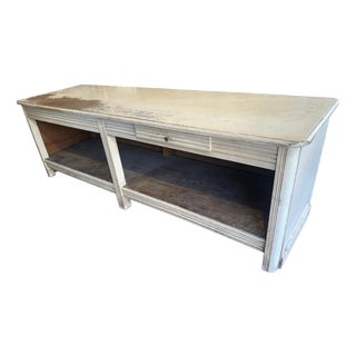 Vintage Shop Counter in White Wood, 1930s For Sale