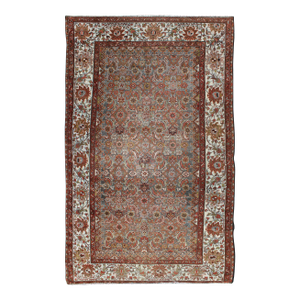 Antique Persian Malayer Rug With Allover With Herati Design in Terracotta 4'6 X 7'7
